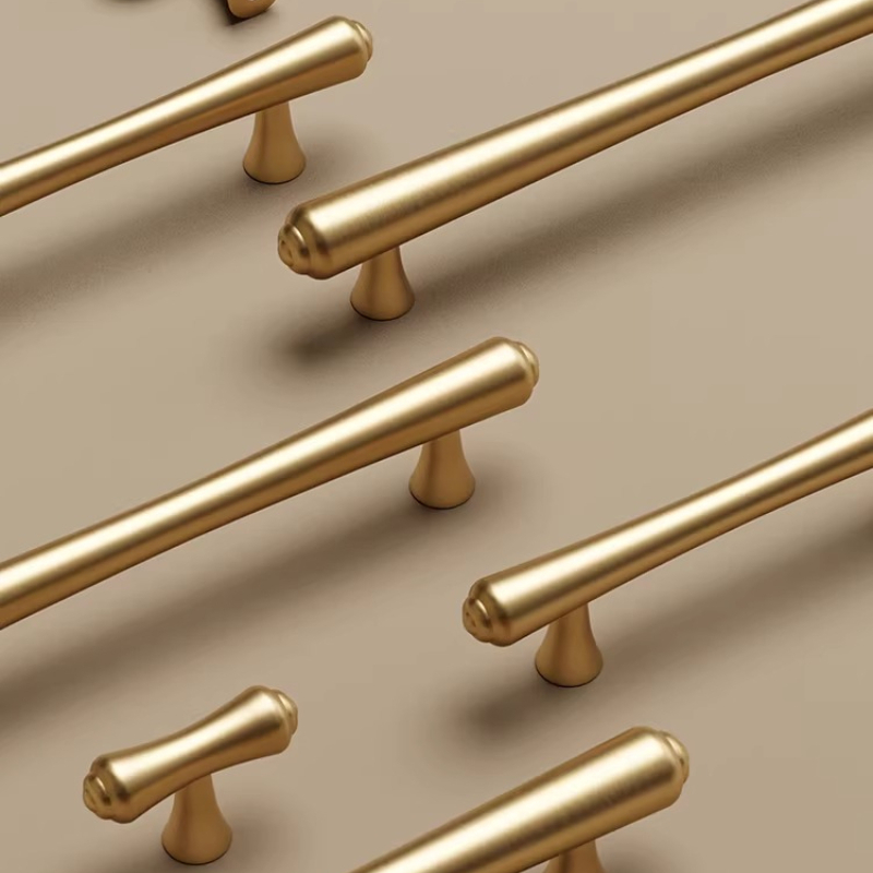 Furniture Hardware High End - 真鍮製純銅フレンチノブキャビネットドアハンドルワードローブ引き出し取っ手アメリカンハイエンドモダンハードウェア家具ハンドル