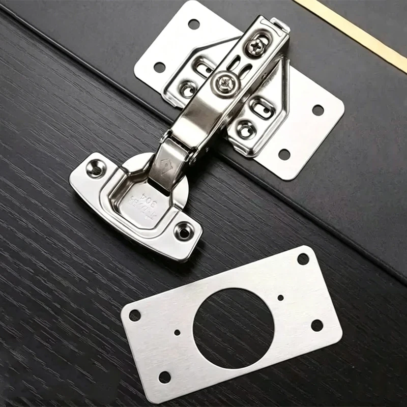 Furniture Hardware Repair - 4 ペアヒンジ修理プレートキャビネット家具引き出しテーブル修理マウントツールハードウェアステンレス鋼ヒンジ固定プレート
