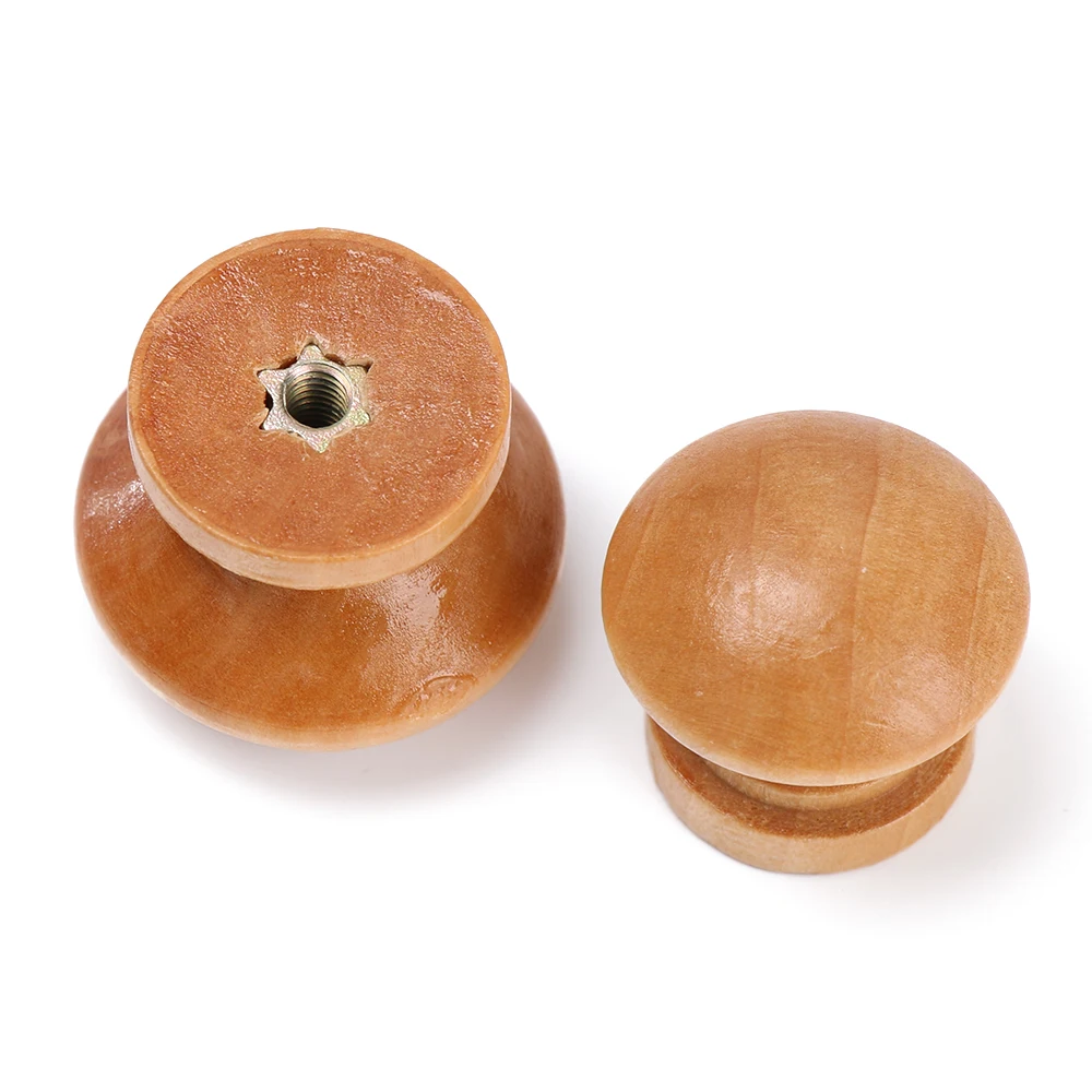 Furniture Hardware Pulls - 10 ピース/ロット丸型天然木製引き出しノブワードローブプルドアハンドル食器棚キッチンキャビネットプル家具ハードウェア
