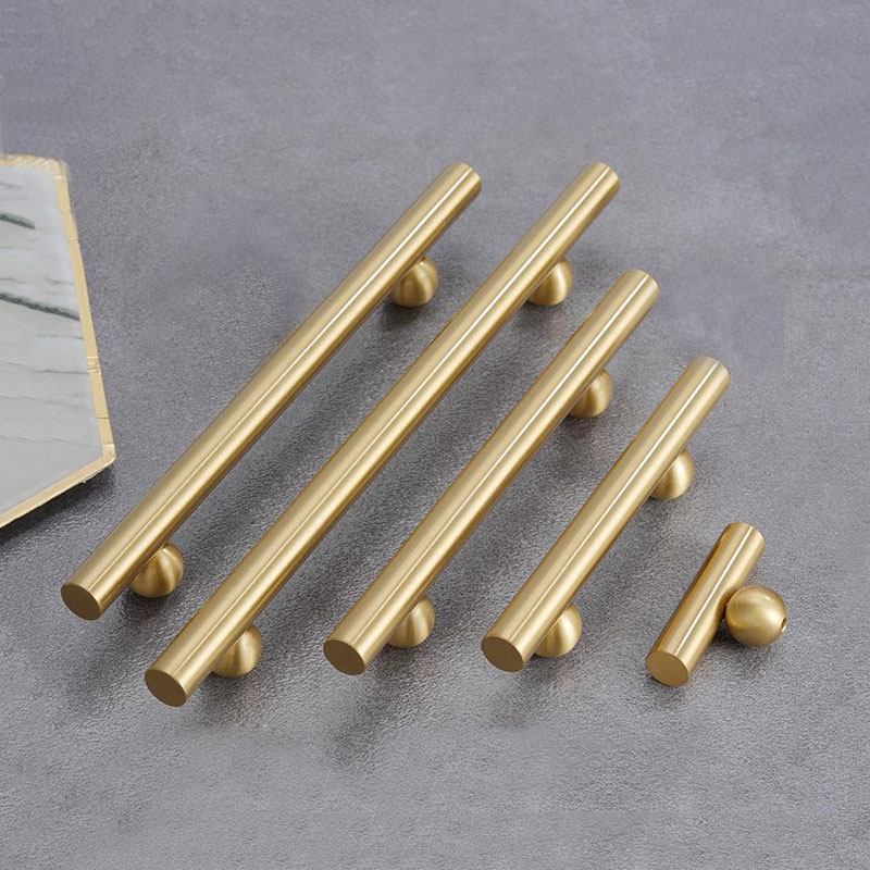 Unique Furniture Hardware - ユニークなデザインの真鍮製ハンドル、キャビネットや引き出し用、Tバーキャップボードドアノブ、モダンなワードローブプル、銅製家具金具