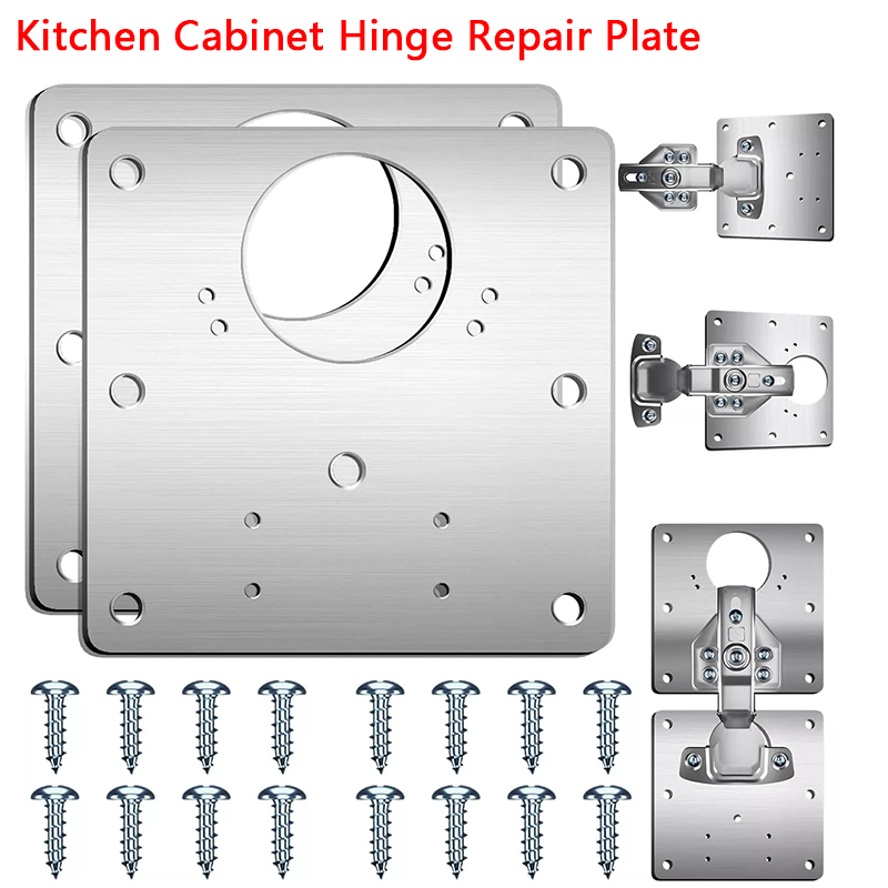 Furniture Hardware Repair - 2/10 個セットヒンジ修理プレートキッチンキャビネットドアヒンジ取付プレートネジ付きフラット固定ブラケット家具ハードウェアに