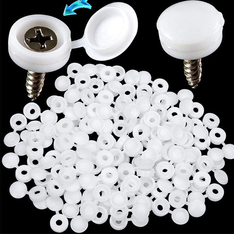 Furniture Hardware Hinges - 白いヒンジ付きプラスチックネジキャップカバー倍スナップ保護キャップボタン車の家具装飾ナットカバーボルトハードウェア