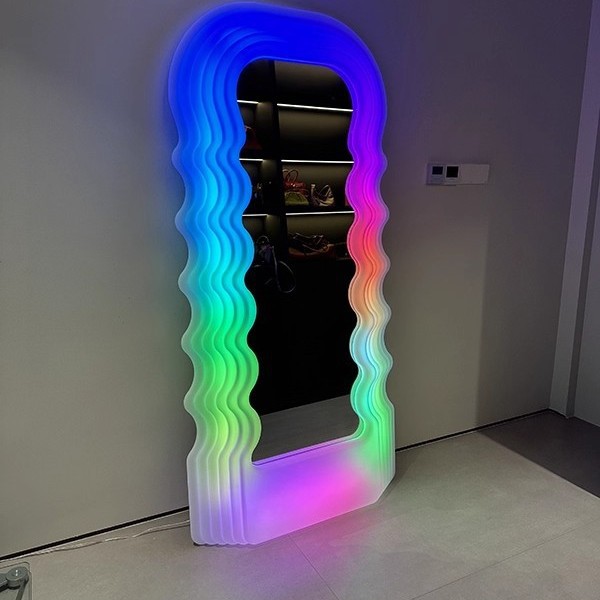 Furniture Hardware Stores - インスウェーブ全身鏡 モダン寝室用 ホームクロークミラー 洋服店用 ライト付きフロアミラー