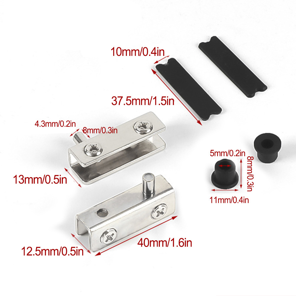 ガラスドアピボットヒンジ食器棚ショーケースクリップガラスクラ - Furniture Hardware Hinges のレビューと価格