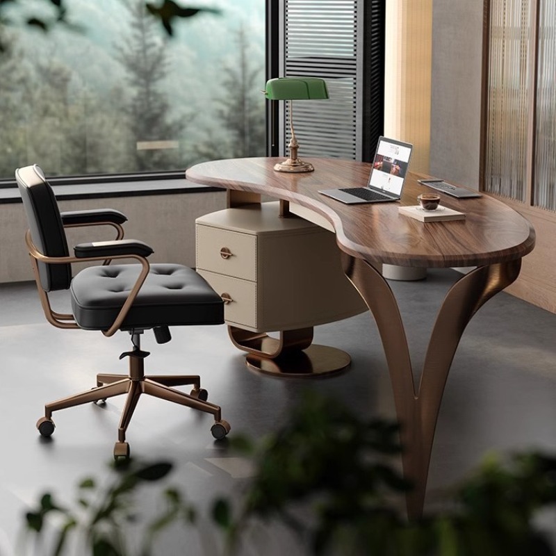 ウォールナット無垢材ライトラグジュアリーモダンデスク北欧デザ - Furniture Hardware High End のレビューと価格