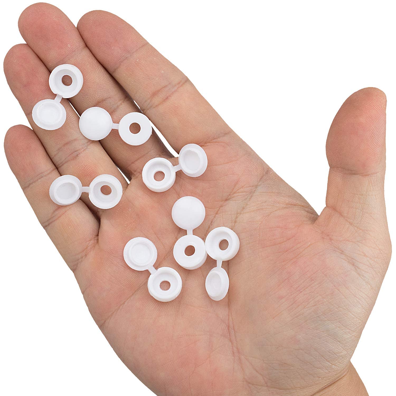 白いヒンジ付きプラスチックネジキャップカバー倍スナップ保護キ - Furniture Hardware Hinges のレビューと価格